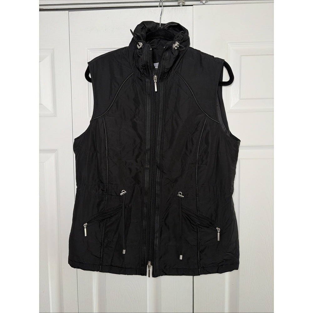 Erfo Quilted Vest Womens Size 12 Black Gorpcore Outdoor Quiet Luxury Travel EU42